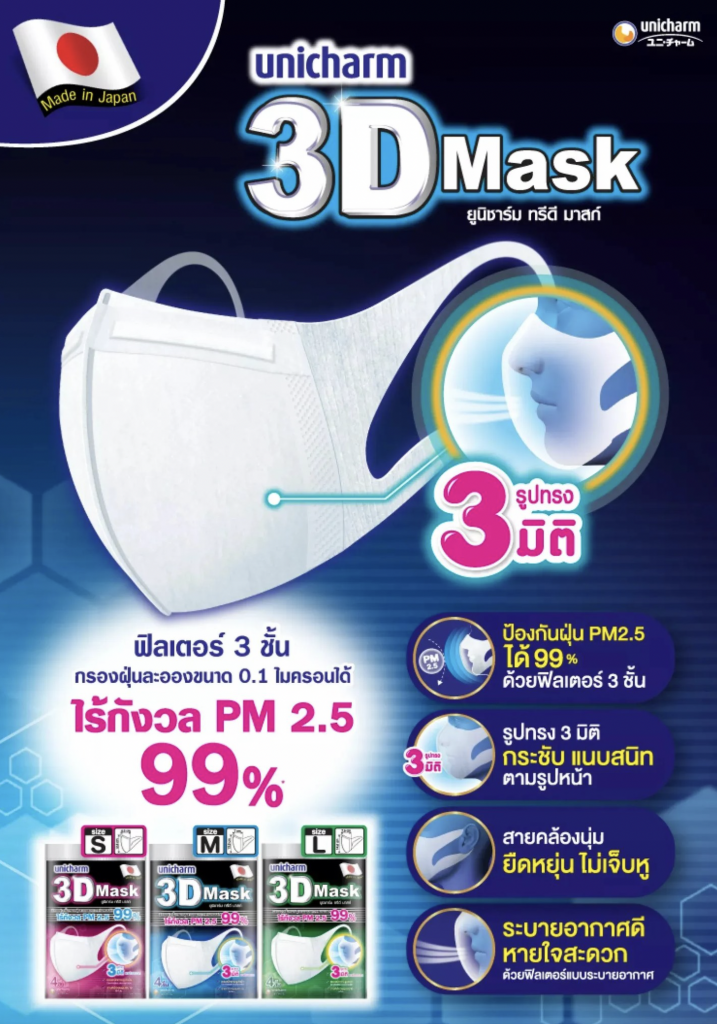 Unicharm 3D หน้ากากอนามัย 